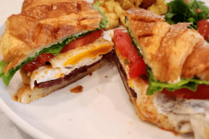 Port_Austin_Bed_and_Breakfast_Port_Austin_Michigan_Hotel_Image 5 - Port Austin Bed & Breakfast BLT with egg on a croissant